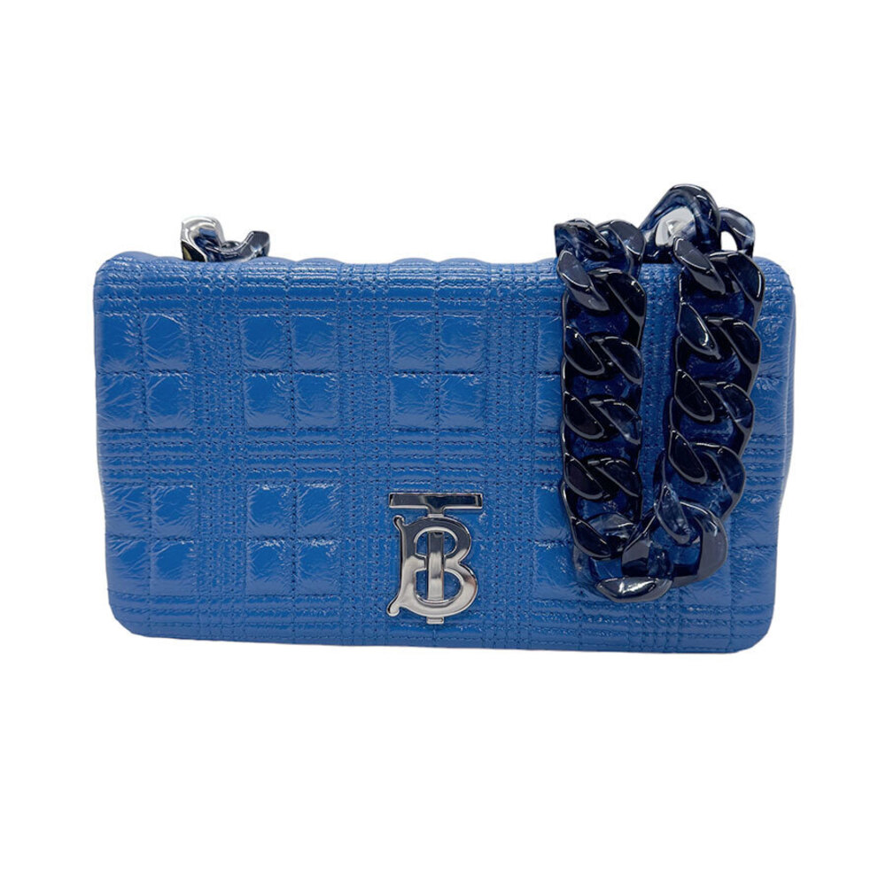 Burberry Shoulder Bag Leather Blue - Picture 2 of 4